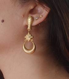 Gold plated fish danglers earrings