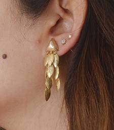 Gold plated triangle leaf earrings