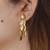 Gold plated triangle leaf earrings