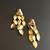 Gold plated triangle leaf earrings