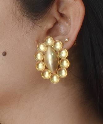 Gold plated glam stud earrings 1