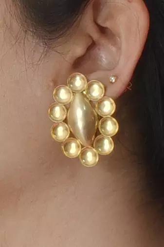 Gold plated glam stud earrings