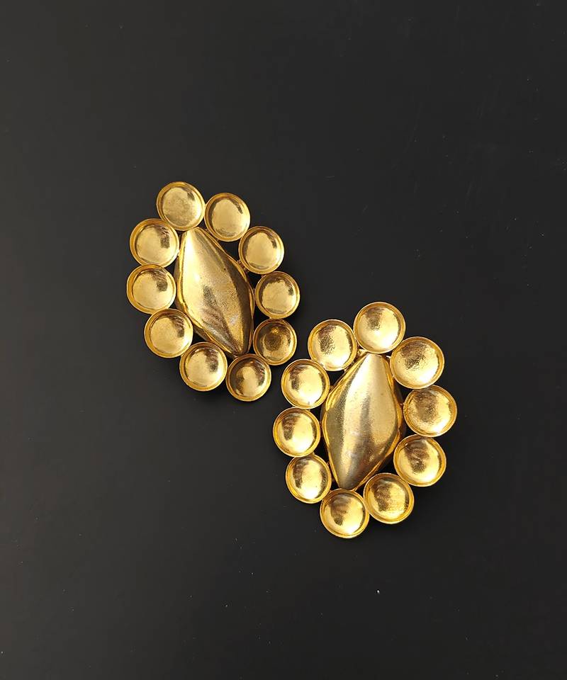 Gold plated glam stud earrings