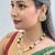 Gold plated ruby red stone floral necklace set