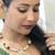Gold plated ruby red stone floral necklace set
