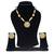 Gold plated ruby red stone floral necklace set