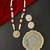 Gold plated ruby red stone floral necklace set