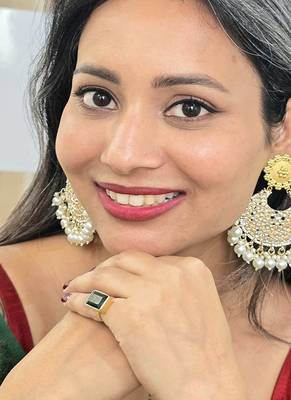 Gold plated chandbali earrings 1