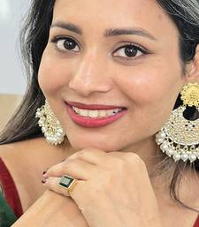 Gold plated chandbali earrings