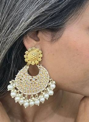 Gold plated chandbali earrings 2