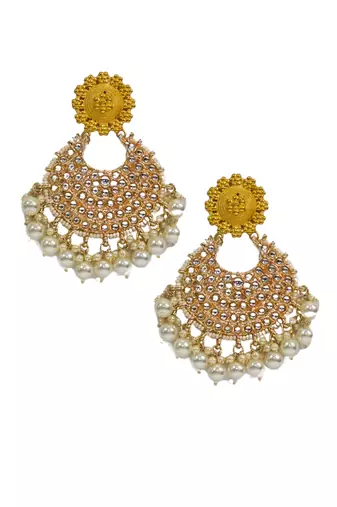 Gold plated chandbali earrings