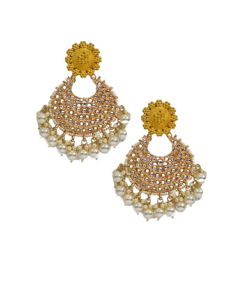Gold plated chandbali earrings