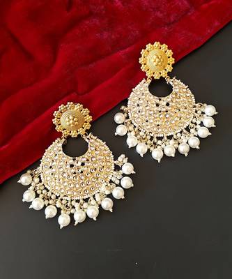 Gold plated chandbali earrings 5
