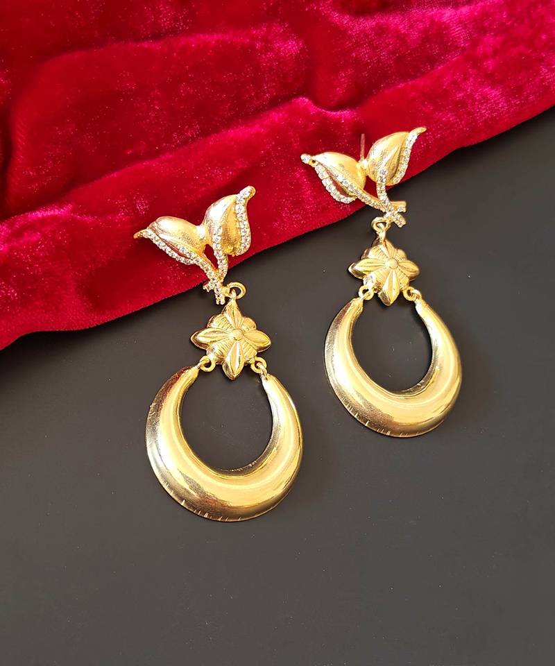 Gold plated flora fauna earrings