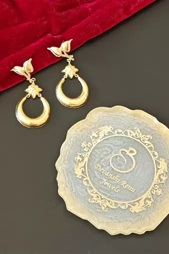 Gold plated flora fauna earrings