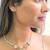 Gold plated pink stone beaded necklace