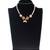 Gold plated pink stone beaded necklace