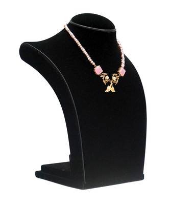 Gold plated pink stone beaded necklace 4