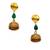 Gold plated green drop jhumka earrrings