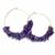 Gold plated purple round danglers earrings