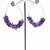 Gold plated purple round danglers earrings