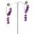 Gold plated purple drop dangler earrings