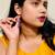 Gold plated purple cluster dangler earrings