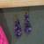 Gold plated purple cluster dangler earrings