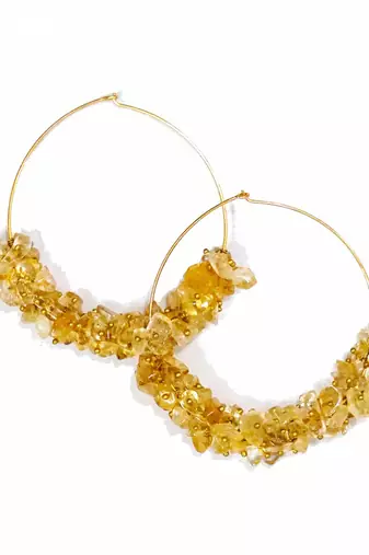Gold plated round dangler earrings
