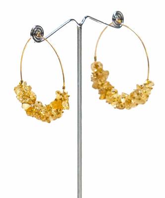 Gold plated round dangler earrings 3
