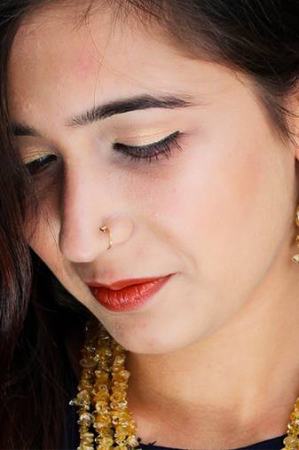 Gold plated dangler drop earrings
