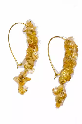 Gold plated dangler drop earrings
