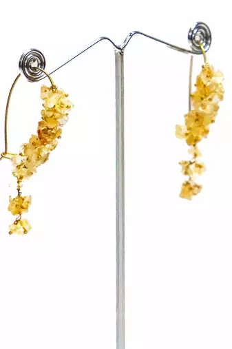 Gold plated dangler drop earrings