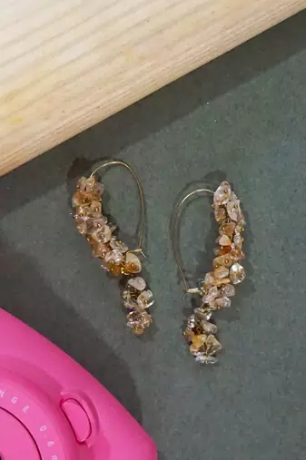 Gold plated dangler drop earrings