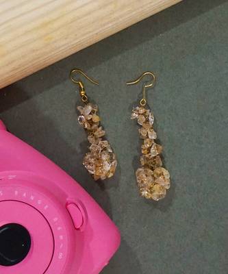 Gold plated beaded dangler earrings 2