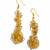 Gold plated beaded dangler earrings