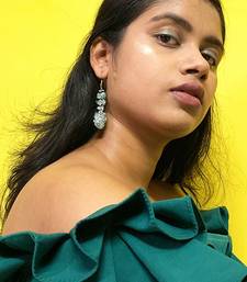 Gold plated blue dangler drop earrings