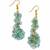 Gold plated blue dangler drop earrings