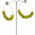 Gold plated green round dangler drop earrings