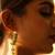 Gold plated green drop earrings