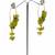 Gold plated green drop earrings