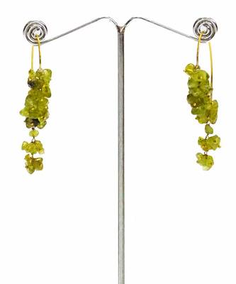 Gold plated green drop earrings 5