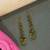 Gold plated green cluster dangler earrings