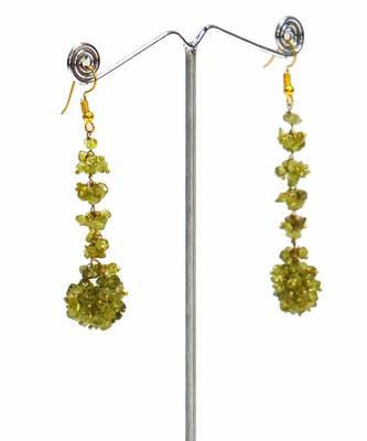 Gold plated green cluster dangler earrings 4