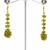Gold plated green cluster dangler earrings
