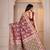Magenta kalamkari silk blend party and wedding wear saree with blouse