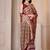 Magenta kalamkari silk blend party and wedding wear saree with blouse