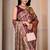 Magenta kalamkari silk blend party and wedding wear saree with blouse