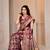 Magenta kalamkari silk blend party and wedding wear saree with blouse
