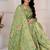 Pista green kalamkari silk blend party and wedding wear saree with blouse